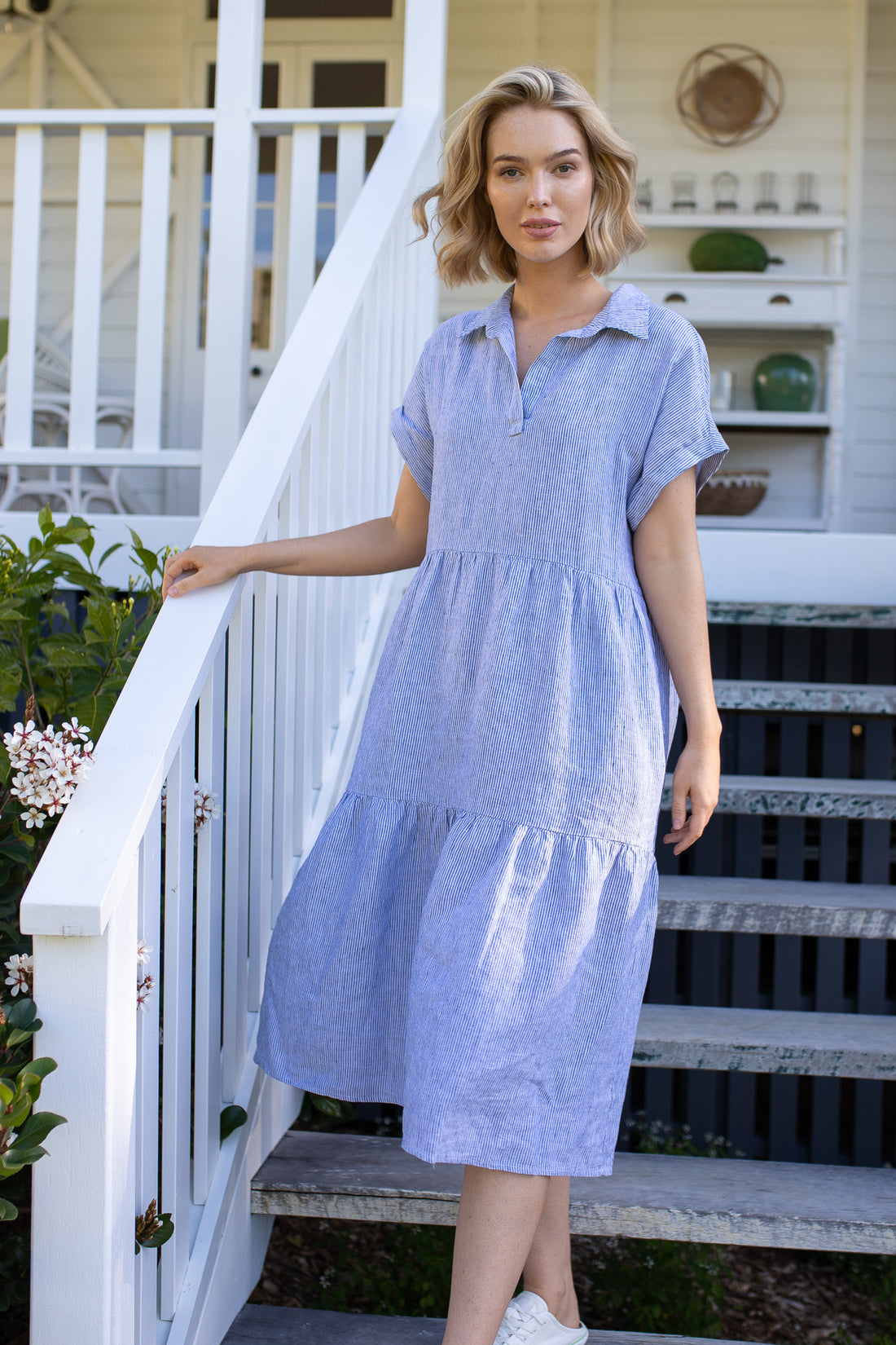 Blue &amp; White Micro Stripe Dress - TOP SELLING!!