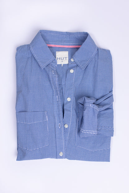 Denim Incy Wincy Baby Gingham Sophia Cotton Shirt