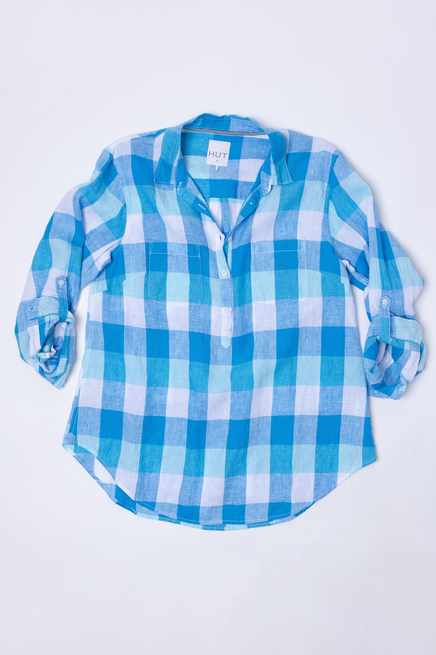 Blues Check Oversized Popover Top