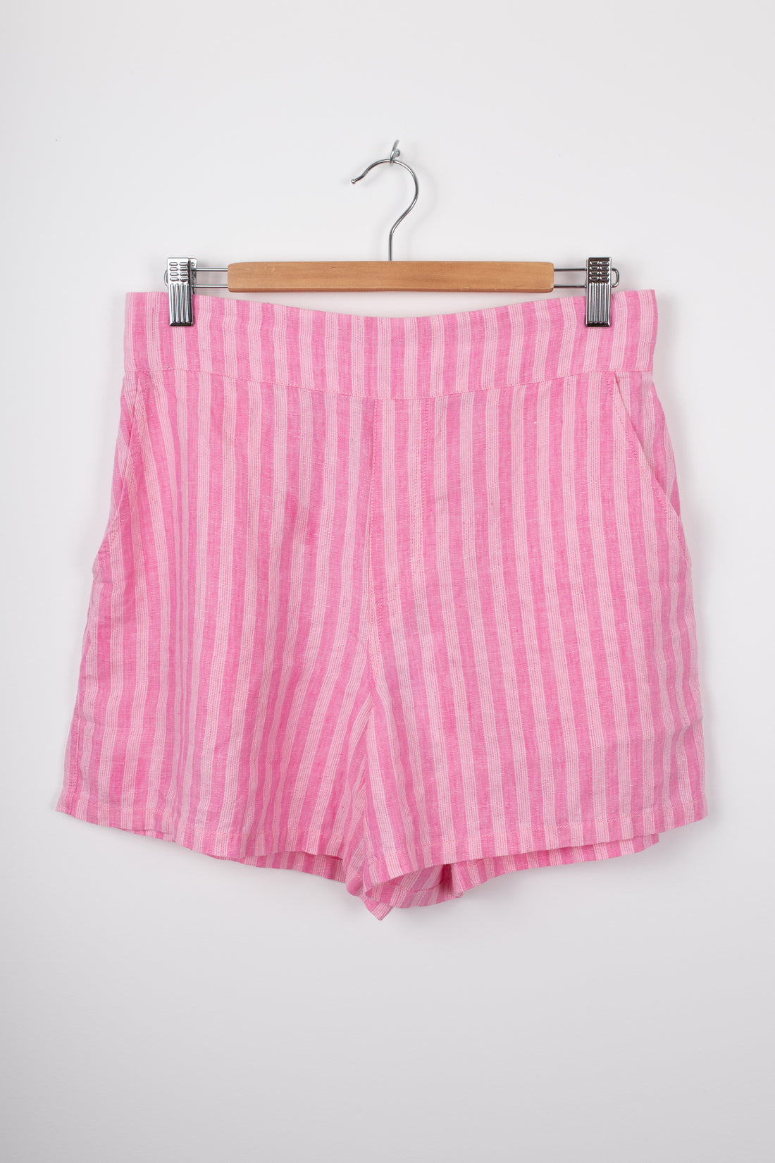 Pink Ticking Stripe Linen Short