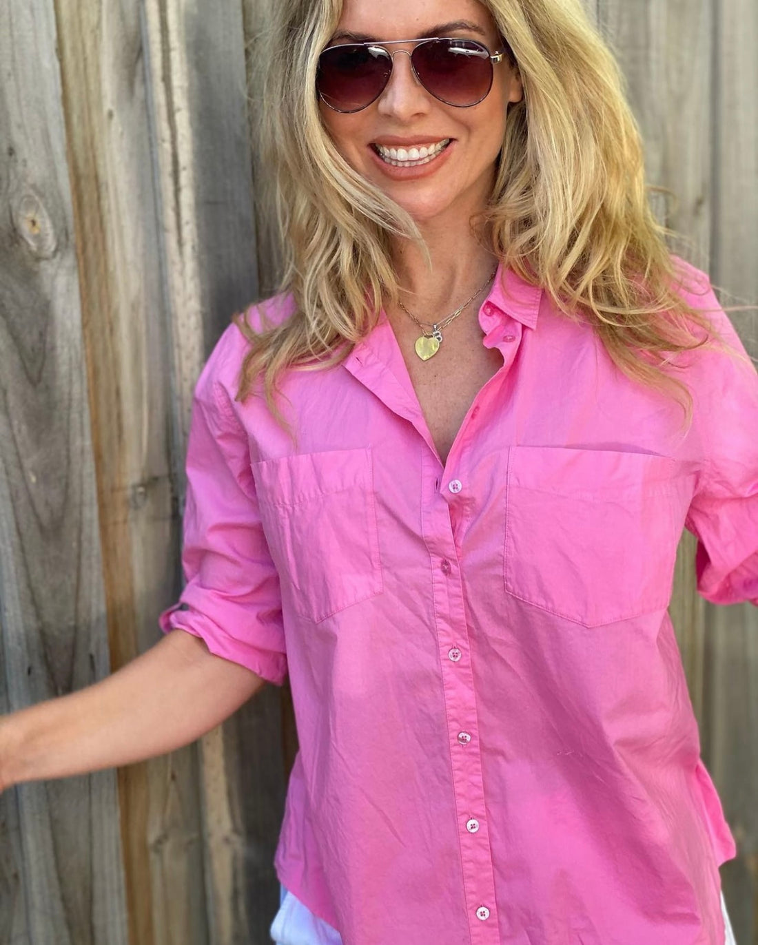 Pink Lemonade Cotton Poplin Shirt