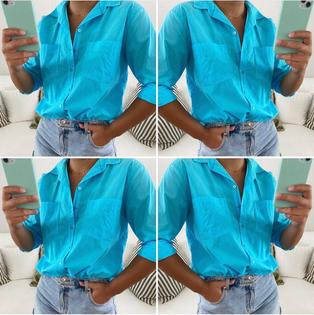 Blue Lagoon Cotton Poplin Shirt