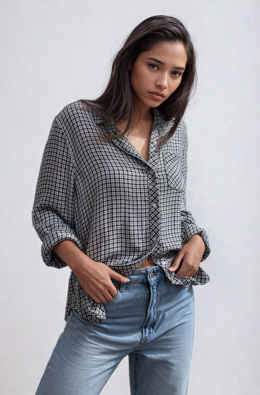 Mono Plaid Monica Shirt