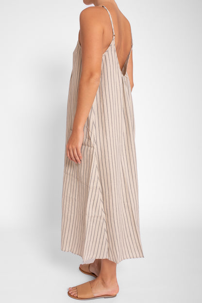 Stripe Linen Beach Dress