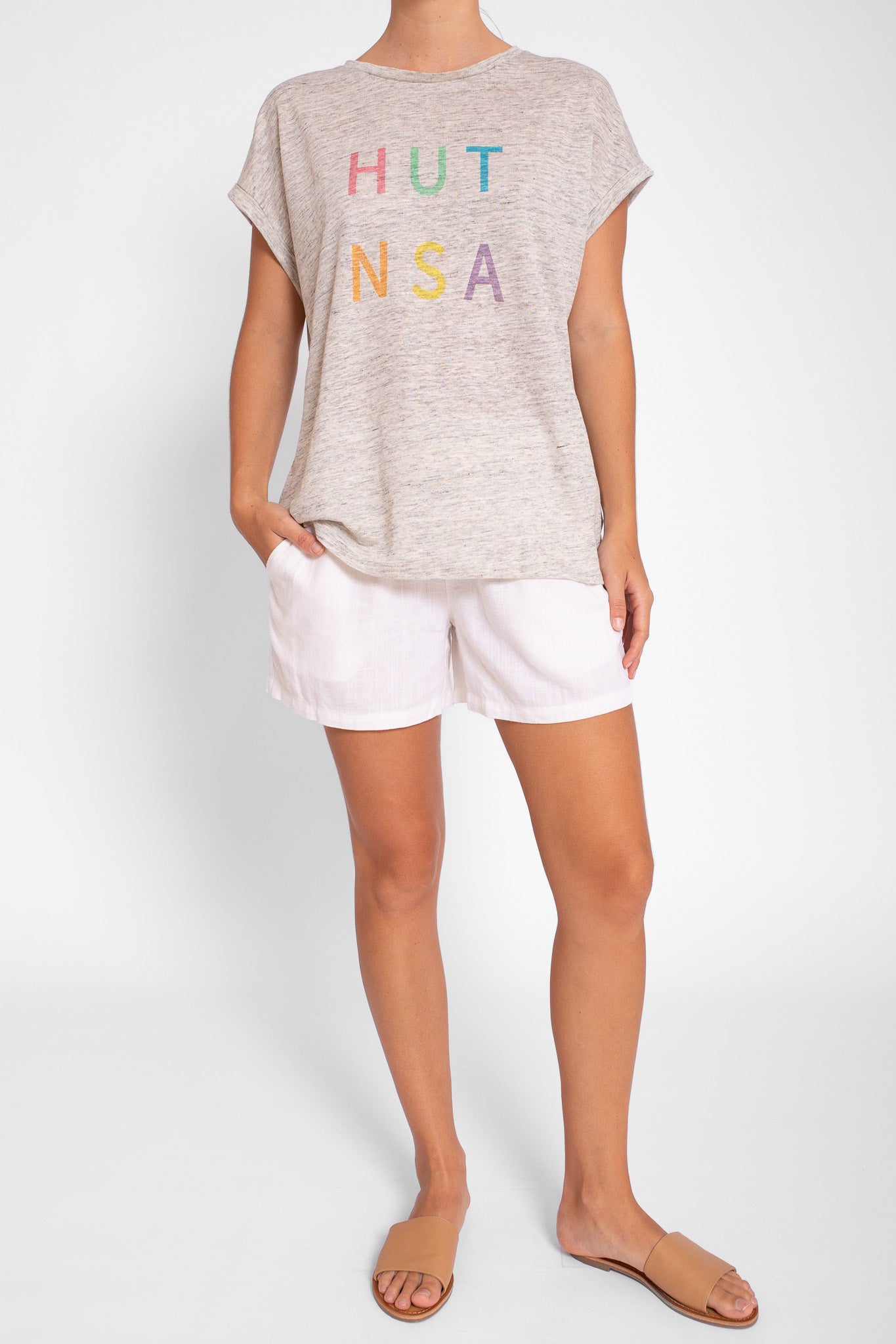 Grey Marle Hut NSA Linen Tee