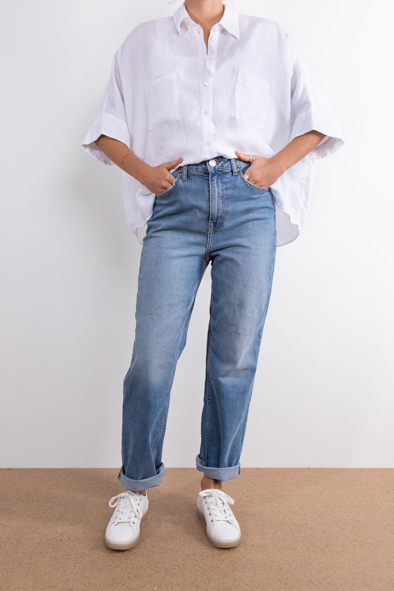 White Boxy Linen Shirt