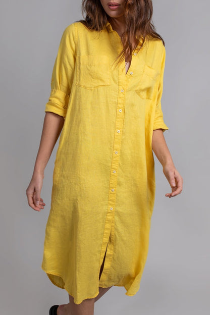 Boyfriend Linen Shirtdress Marigold