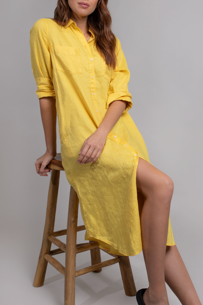 Boyfriend Linen Shirtdress Marigold