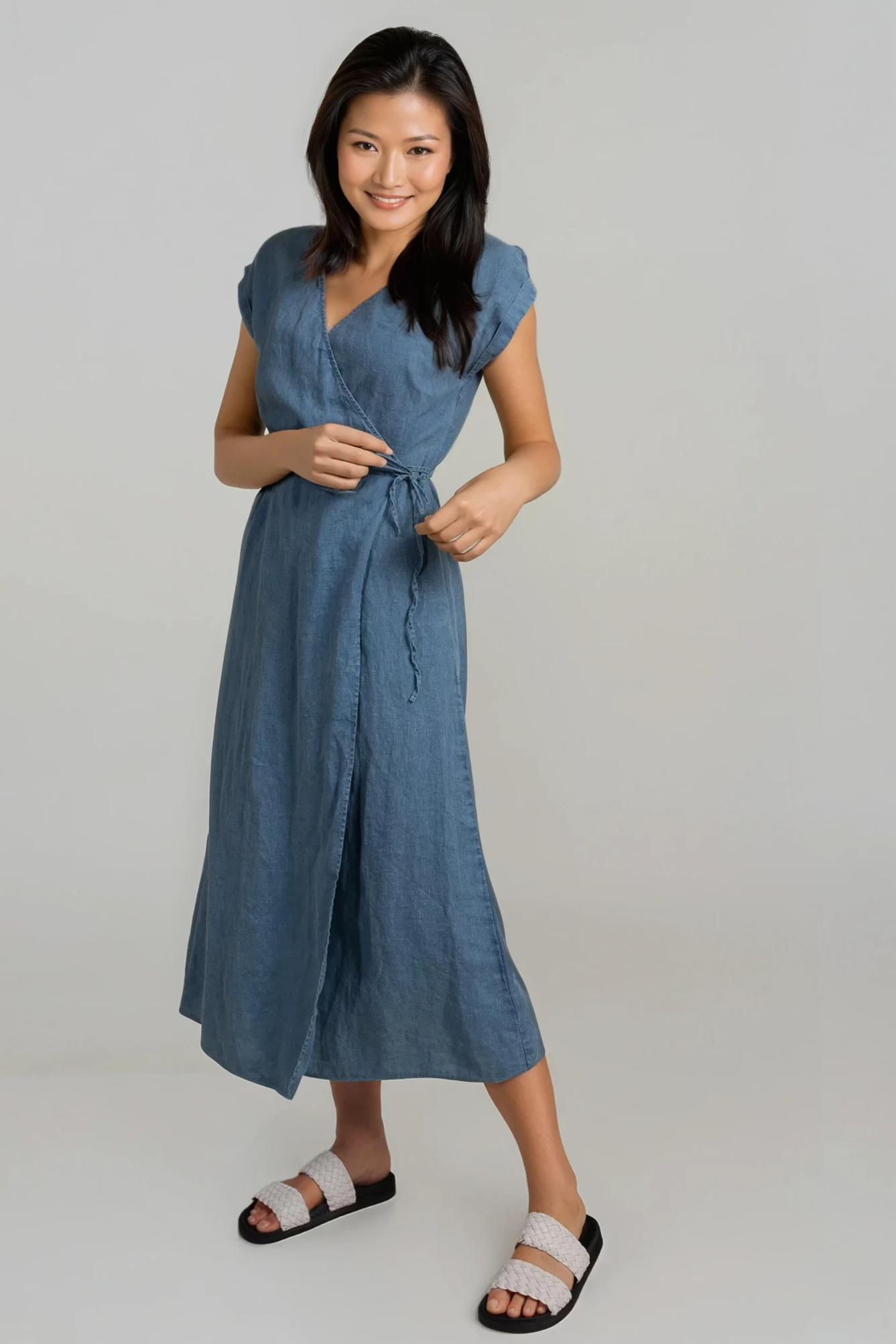 Denim Wash Felicity Wrap Dress