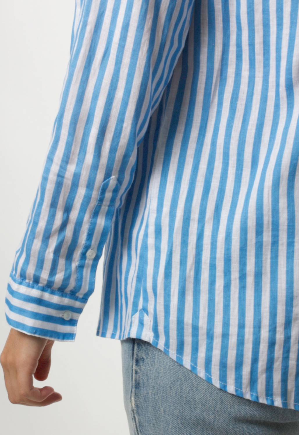 Blue and White Stripe Regular Fit Shirt