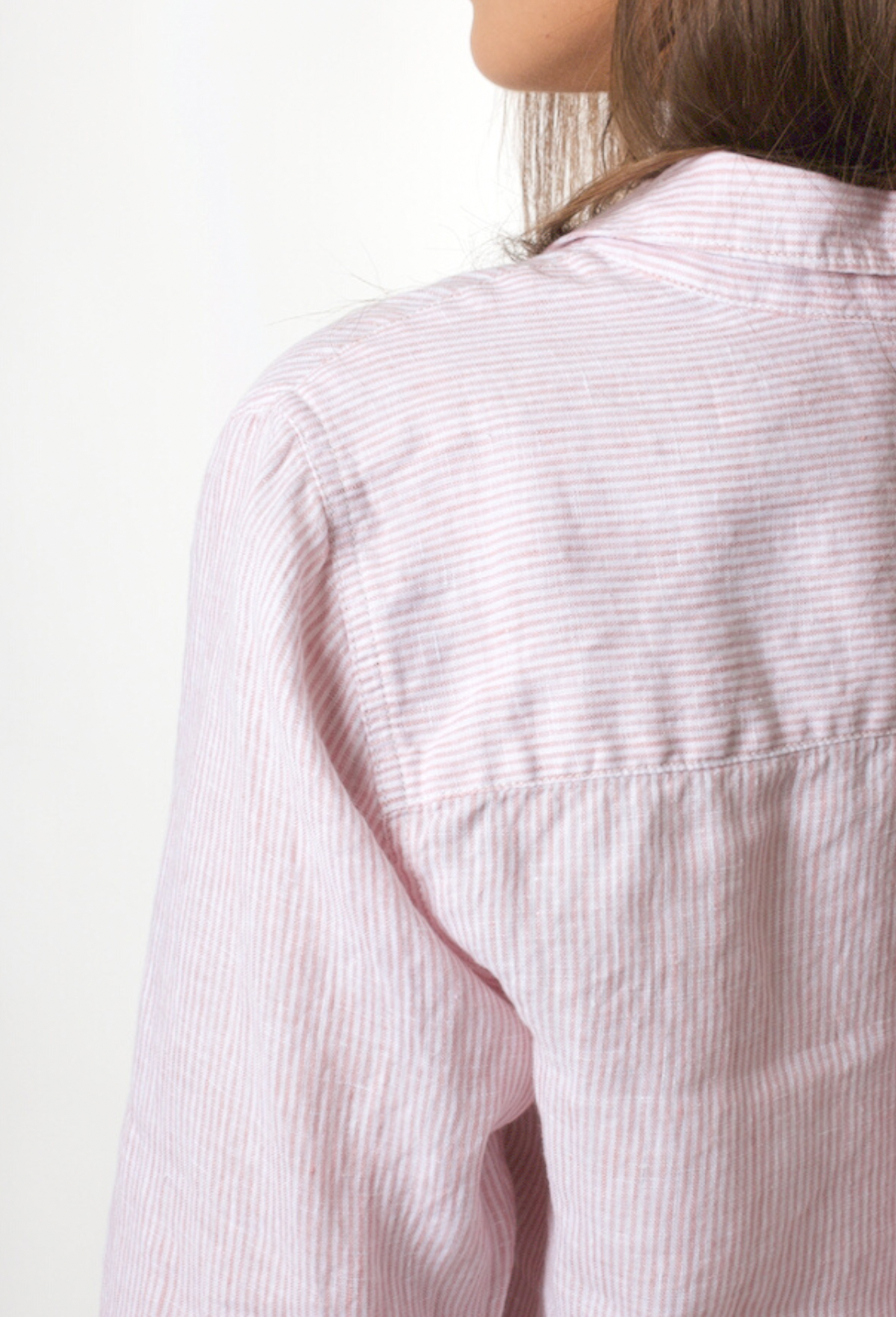 Ballerina Pink Micro Stripe Regular Fit Linen Shirt