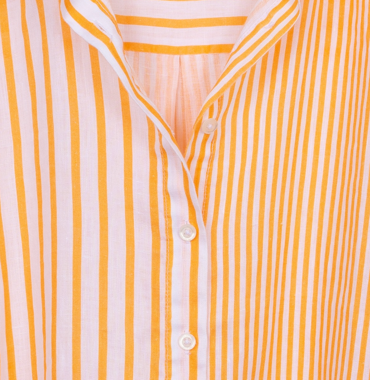 Orange Two Stripe Boyfriend Linen Shirt